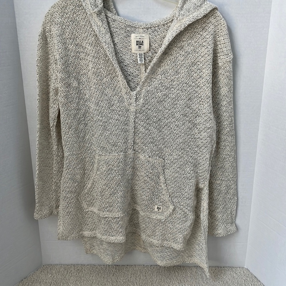 Billabong, Swim Cover-Up with Hood, Size L, Cream/Beige, NWT